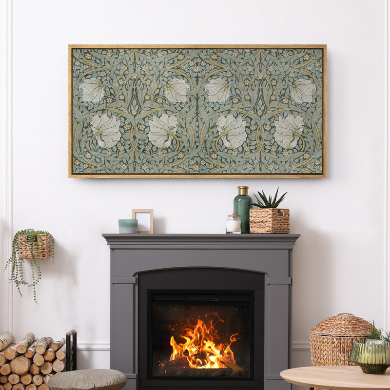 wall26 Green Abstract Floral Botanical Pattern Art Nouveau William